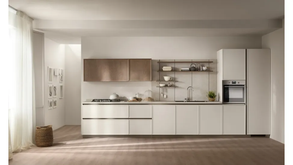 Cucina lineare su misura Poetica 06 in Frassino di Scavolini