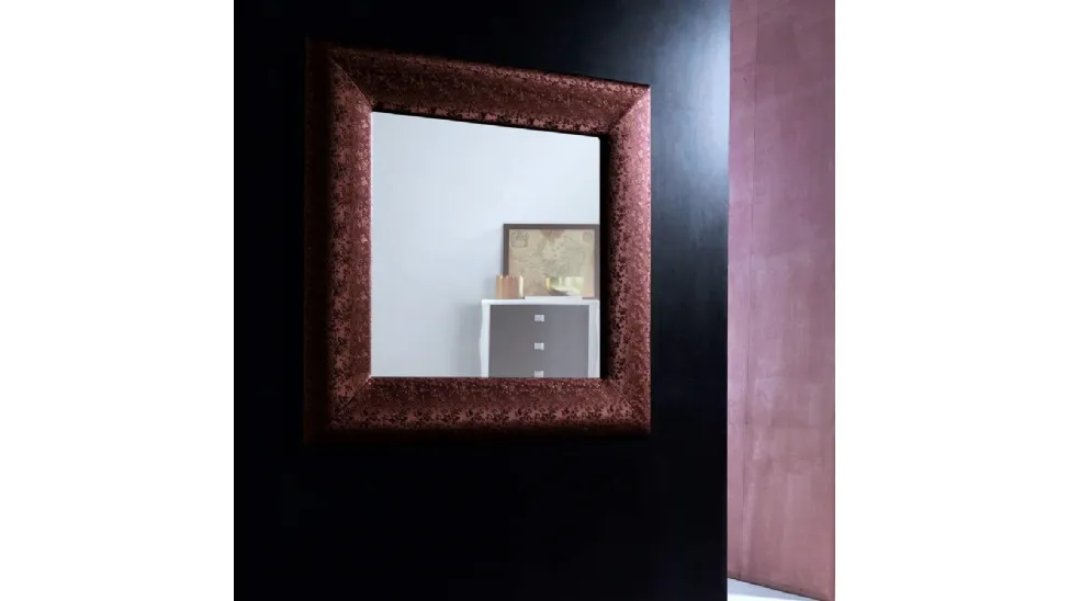 Specchio classico con cornice in tessuto Botero Text di Milamondo