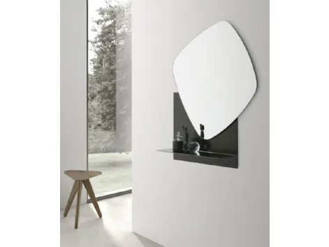 Specchio con mensola in metallo Double Trouble di Target Point