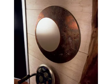 Specchio rotondo con specchiera decentrata Espace di Milanomondo