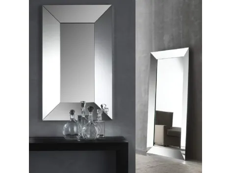 Specchio con finitura in foglia argento Luxor di Milanomondo