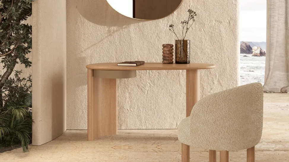 Scrittoio in rovere con cassetto di metallo Lymph Desk di Nature Design