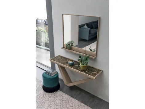 Specchio Kira con cornice in laminato effetto legno di Target Point