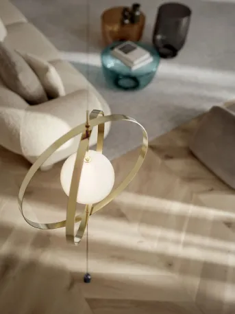 Lampada da terra Sferatus Piantana in acciaio verniciato con 3 sfere in vetro borosilicato parzialmente specchiate di Bontempi
