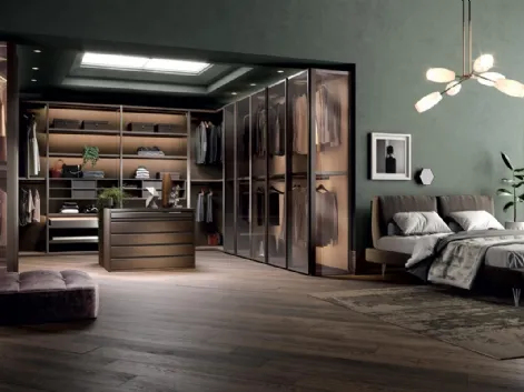 Cabina Armadio Antares A103 in vetro e legno di Mercantini