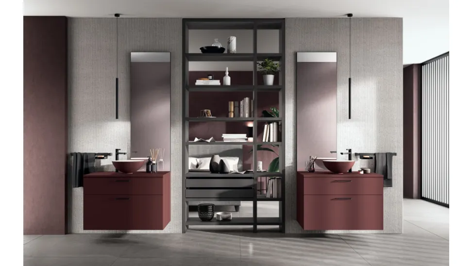 Mobile da Bagno Aquo Balance Rosso Jaipur di Scavolini Bathrooms