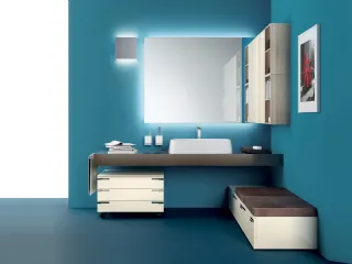 Mobile da Bagno Aquo in laccato lucido Panna Porcellana di Scavolini Bathrooms