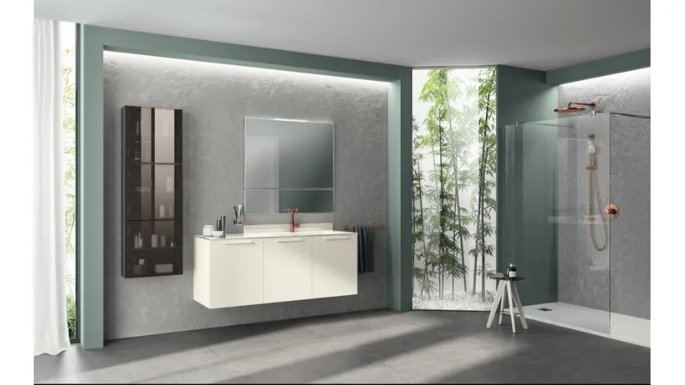 Mobile da Bagno Aquo Laccato Opaco Bianco Prestige di Scavolini Bathrooms