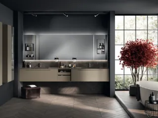 Mobile da Bagno Aquo Laccato Opaco Grigio Matera di Scavolini Bathrooms