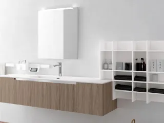 Mobile da Bagno sospeso Linea 06 in melaminico e laccato opaco di Archeda