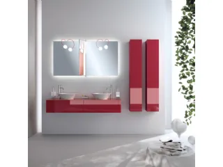 Mobile da Bagno Font in Vetro Lucido Rosso Rubino di Scavolini Bathrooms