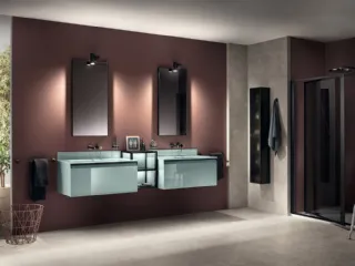 Mobile da Bagno Formalia Freestyle Laccato Lucido Verde Aloe di Scavolini Bathrooms