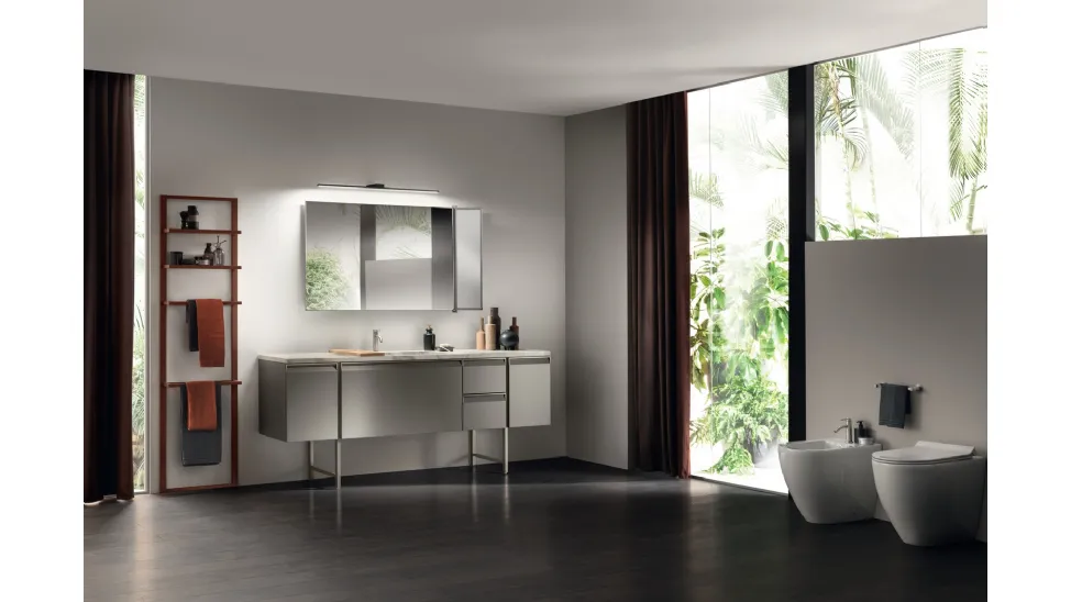 Mobile da Bagno Formalia Laccato Opaco Grigio Titanio di Scavolini Bathrooms