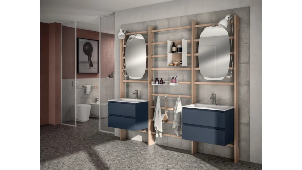 Mobile da Bagno Gym Space Laccato Opaco Blu Moon di Scavolini Bathrooms