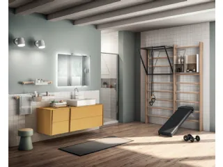 Mobile da Bagno Gym Space Laccato Opaco Giallo Senape di Scavolini Bathrooms