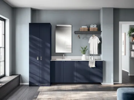 Mobile da Bagno Idro Laccato Opaco Blu Moon di Scavolini Bathrooms