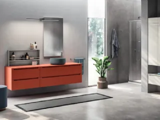 Mobile da Bagno Idro Laccato Opaco Rosso Marocco di Scavolini Bathrooms