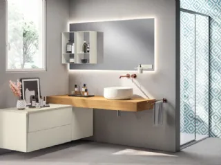 Mobile da Bagno Lagu Laccato Opaco Bianco Prestige e Rovere di Scavolini Bathrooms