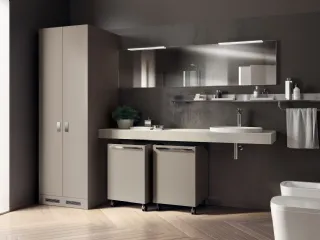 Mobile da Bagno Laundry Space Aquo in Decorativo Grigio Selce di Scavolini Bathrooms