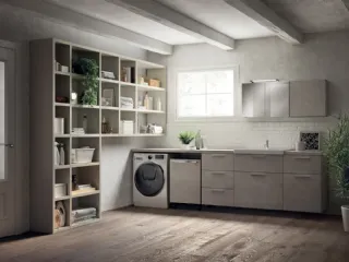 Mobile da Bagno Laundry Space Aquo Decorativo Azimut di Scavolini Bathrooms