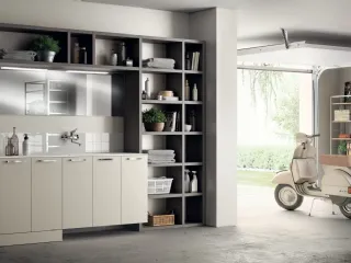 Mobile da Bagno Laundry Space Aquo Decorativo Grigio Gabbiano di Scavolini Bathrooms