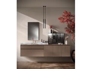 Mobile da BagnoLido Laccato Opaco e Vetro Dogato Grigio Dosé di Scavolini Bathrooms
