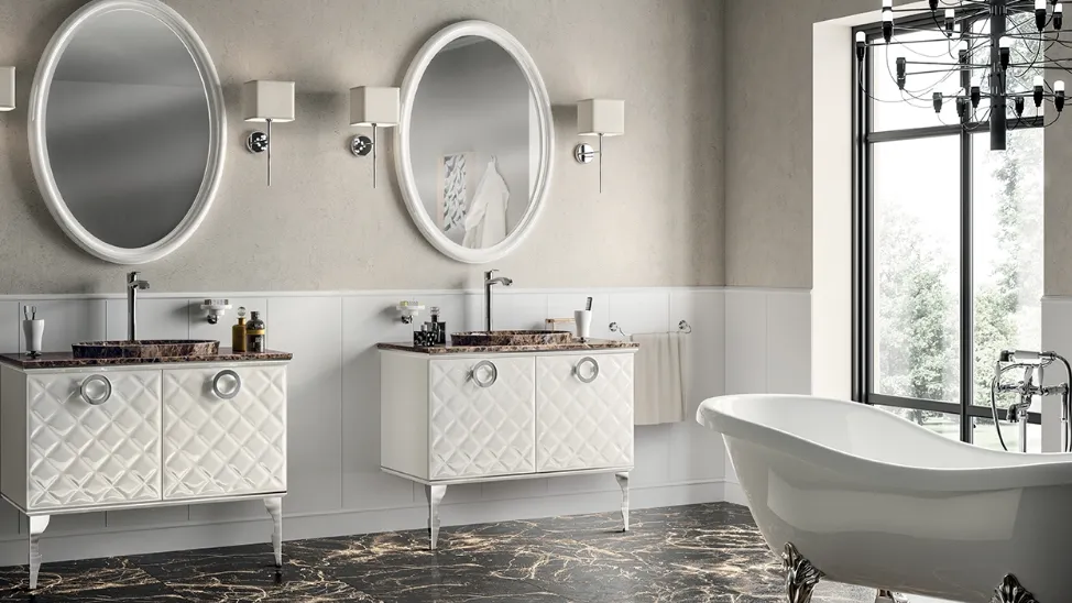 Mobile da Bagno Magnifica con Ante lavorazione a Rombi laccato lucido di Scavolini Bathrooms