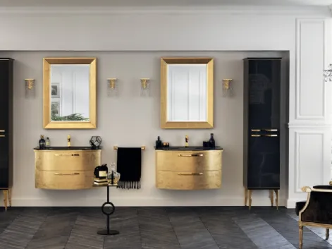 Mobile da Bagno Magnifica Laccato Lucido Foglia Oro di Scavolini Bathrooms