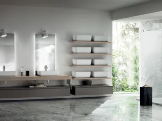 Mobile da Bagno Qi con Top in laminato Olmo Hono di Scavolini Bathrooms