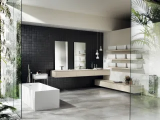 Mobile da Bagno Qi in Decorativo Olmo Kuuki Sospeso di Scavolini Bathrooms