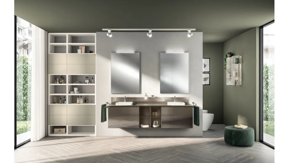 Mobile da Bagno Rivo Laccato Lucido Perlato Cuvée di Scavolini Bathrooms