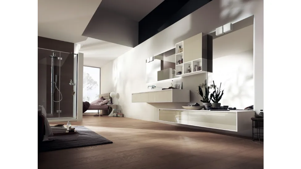 Mobile da Bagno Rivo Laccato Lucido Tortora di Scavolini Bathrooms