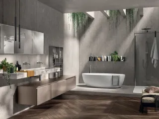 Mobile da Bagno Rivo Laccato Opaco Perlato Pas Dosé di Scavolini Bathrooms