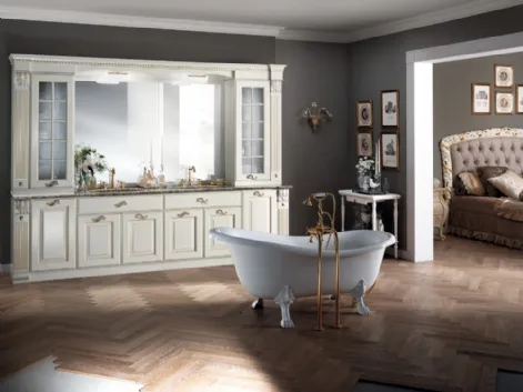 Mobile da Bagno Baltimora Laccato Opaco Bianco e Oro di Scavolini Bathrooms