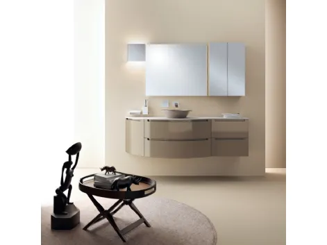 Mobile da Bagno Idro Tondo Laccato Lucido Grigio Tundra di Scavolini Bathrooms