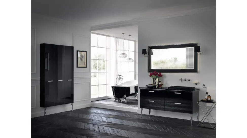 Mobile da Bagno Magnifica Laccato Lucido Nero Ardesia di Scavolini Bathrooms