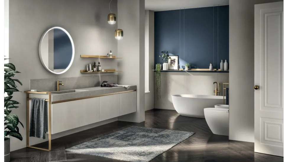 Mobile da Bagno Tratto in Decorativo Concrete Jersey di Scavolini Bathrooms