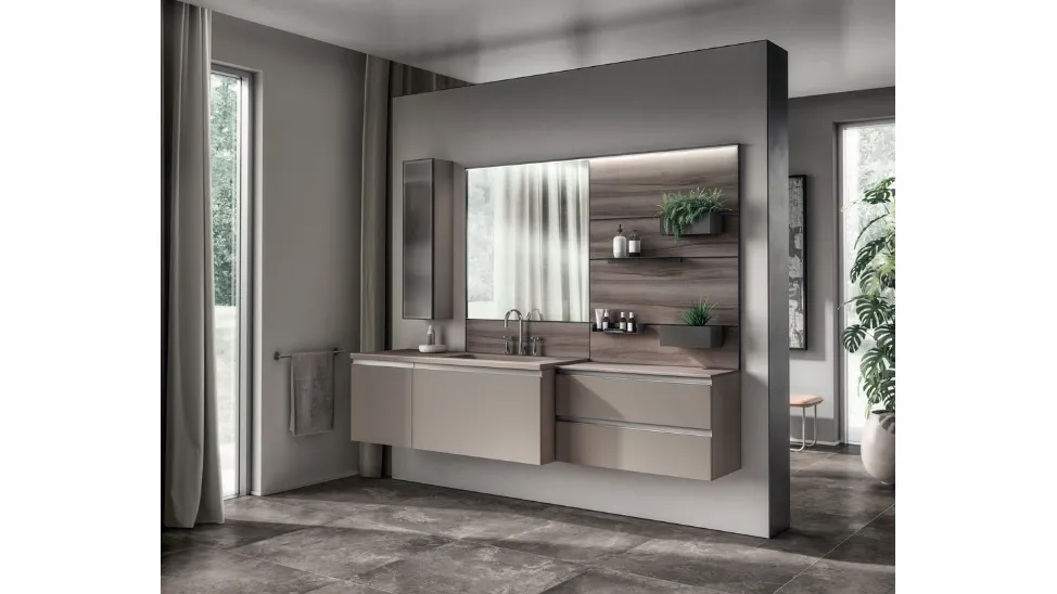 Mobile da Bagno Tratto in Decorativo Grigio Selce di Scavolini Bathrooms