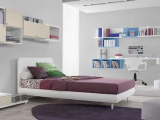 Cameretta componibile in laccato opaco con scrittoio sospeso Idea 110 di Corazzin