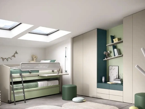 Cameretta con letti scorrevoli K124 di Moretti Compact Camerette