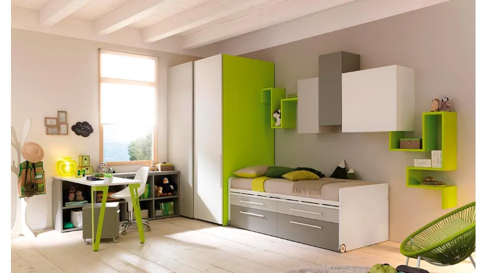 Cameretta verde di design KC307 di Moretti Compact