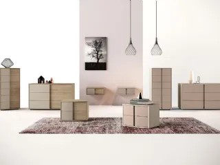 Gruppo Notte Giada in laccato opaco e legno di Mercantini