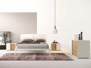 Letto in laccato opaco Bianco con testiera D02 Taxi e Beta di Mercantini