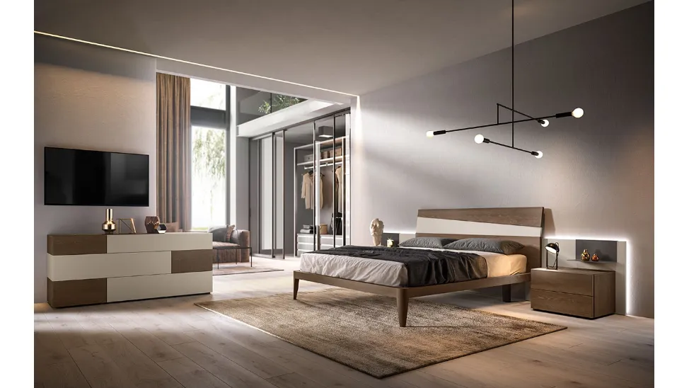 Letto in legno con testiera M06 Icaro e Beta di Mercantini