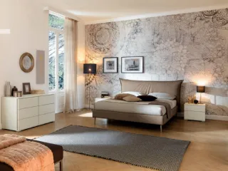 Letto in ecopelle con testiera NC112 di Moretti Compact