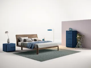 Letto in legno con testiera S02 Apollo e Gamma di Mercantini