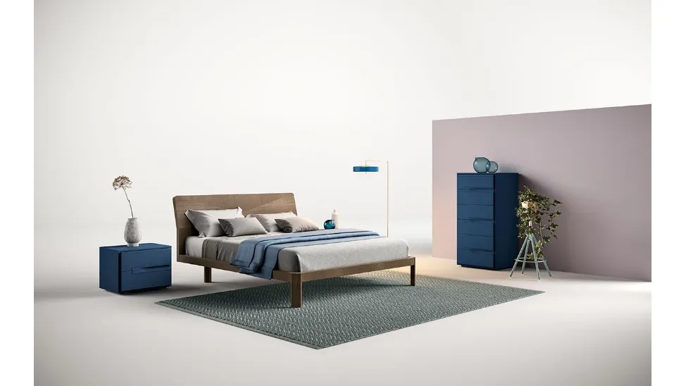Letto in legno con testiera S02 Apollo e Gamma di Mercantini