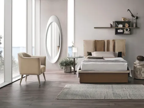 Letto singolo con box contenitore Santorini di Target Point