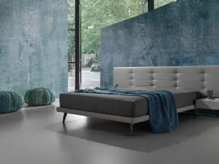 Letto in pelle con testiera trapuntata Twist Tess 290 di Excò