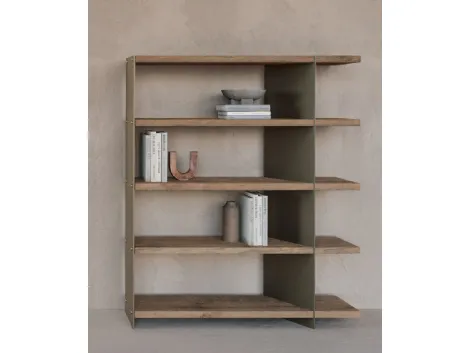 Libreria in legno secolare e metallo Graft Metal di Nature Design